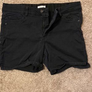Black cotton shorts